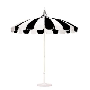 Black striped beach umbrella