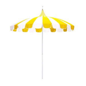 Yellow striped beach umbrella