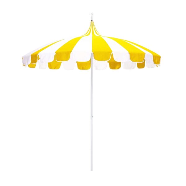 Yellow striped beach umbrella